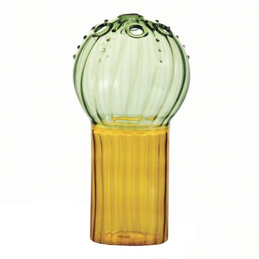 & klevering - Two Tone Vas Glas 17 cm Grön/Guld