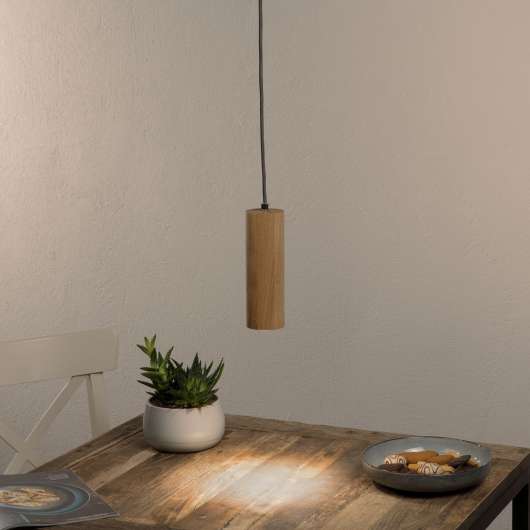 1 lampa LED-pendellampa Pipe av ekträ