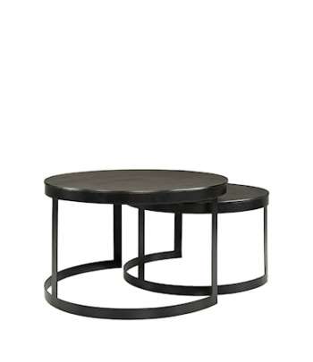 ALANSO coffee table 2-set black alu/iron