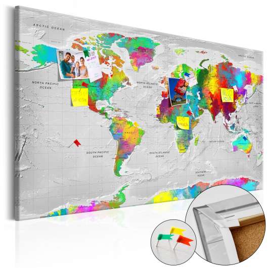 Anslagstavla i kork - Maps: Colourful Finesse - 120x80