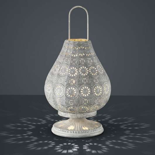Antikgrå, orientalisk bordslampa Jasmin