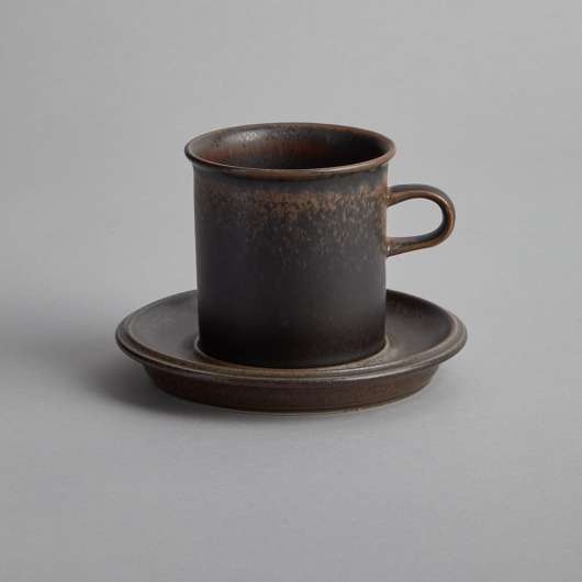 Arabia - "Ruska" Kaffekopp med Fat 7,5 cm