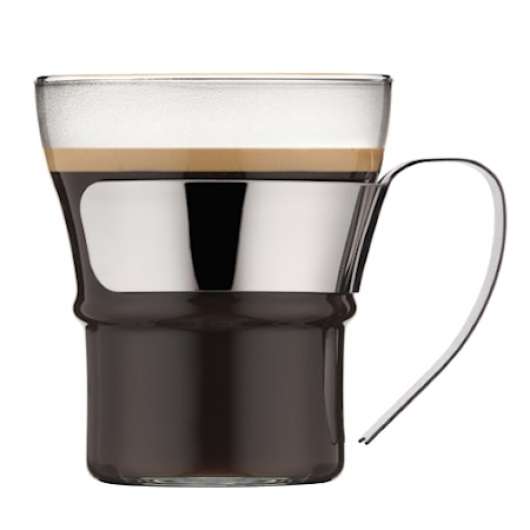 Assam Kaffe/teglas handtag i krom 30 cl 2 st