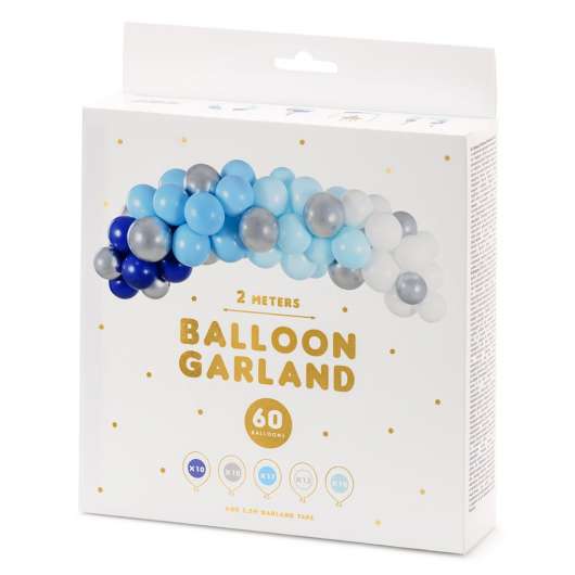 Ballongbåge - 2 m - Blå/Vit/Silver