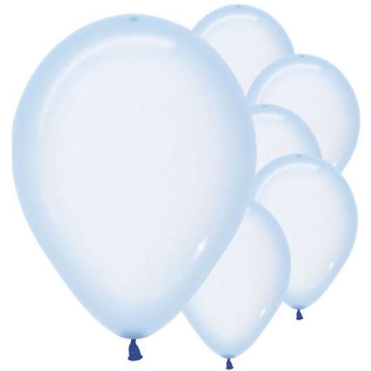 Ballonger - Crystal - Ljusblå