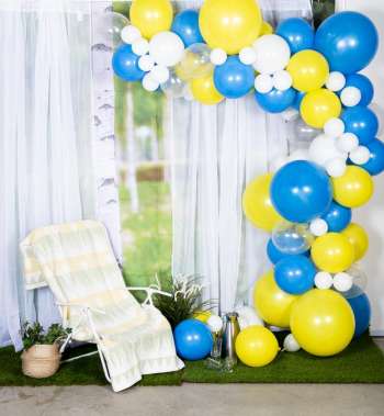 Balloon arch kit - ballongbåge gul/blå
