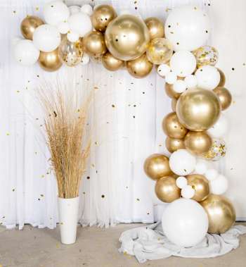 Balloon arch kit - ballongbåge guld/krom