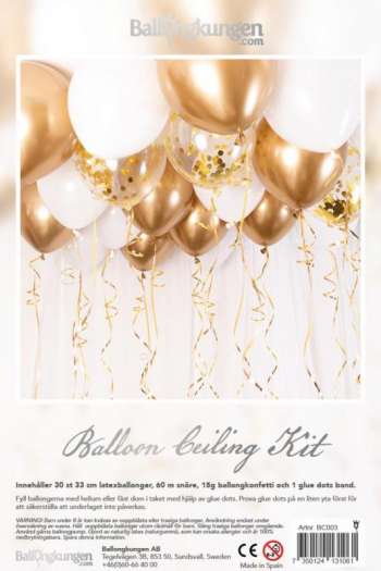 Balloon ceiling kit - ballonghav guld/krom