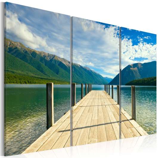 Canvas Tavla - A pier on the lake - 120x80