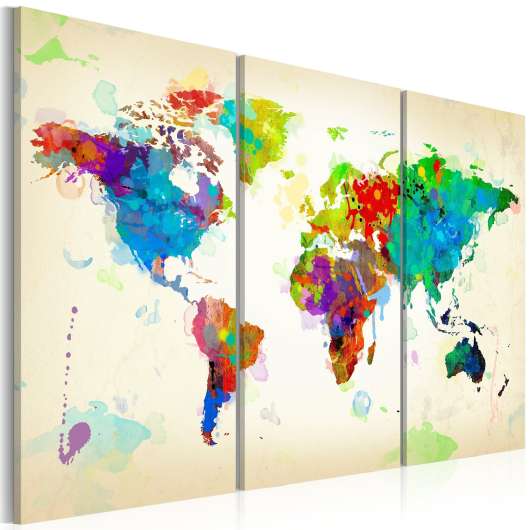 Canvas Tavla - All colors of the World - triptych - 120x80