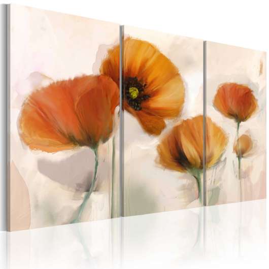 Canvas Tavla - Artistic poppies - triptych - 120x80