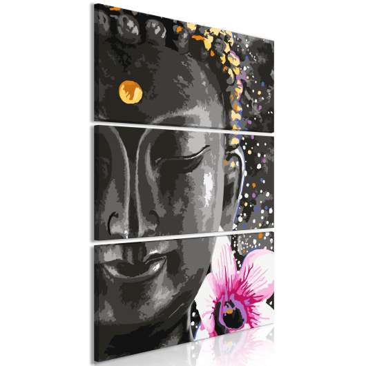 Canvas Tavla - Buddha and Flower
