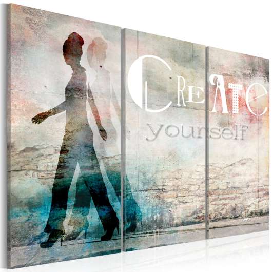 Canvas Tavla - Create yourself - triptych - 90x60