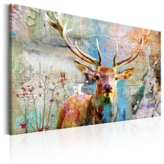 Canvas Tavla - Deer on Wood - 120x80
