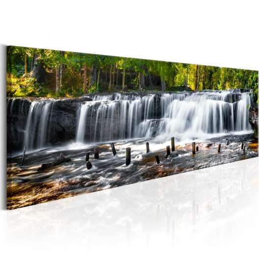 Canvas Tavla - Fairytale Waterfall - 150x50