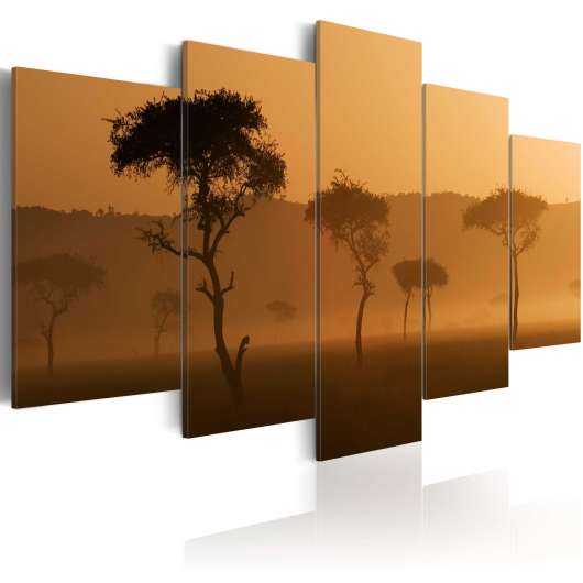 Canvas Tavla - Fog over a savannah - 200x100