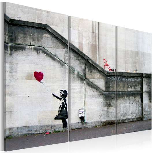 Canvas Tavla - Girl With a Balloon by Banksy - 120x80