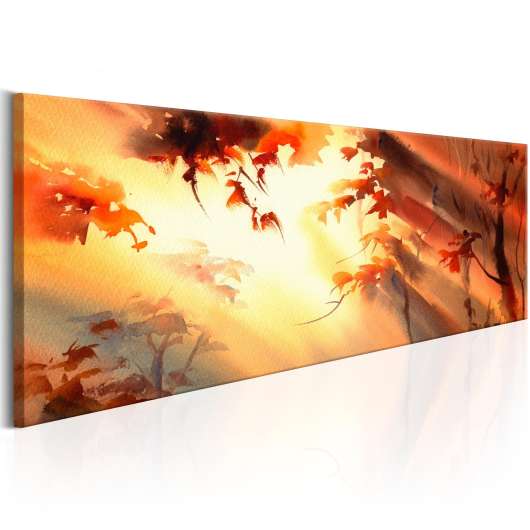 Canvas Tavla - Golden Forest - 120x40