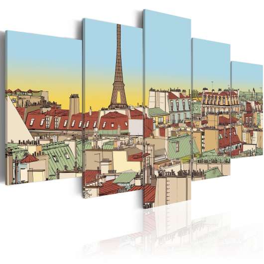 Canvas Tavla - Idyllic parisian picture - 200x100