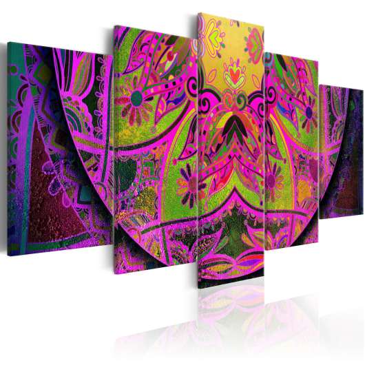 Canvas Tavla - Mandala: Pink Power - 100x50