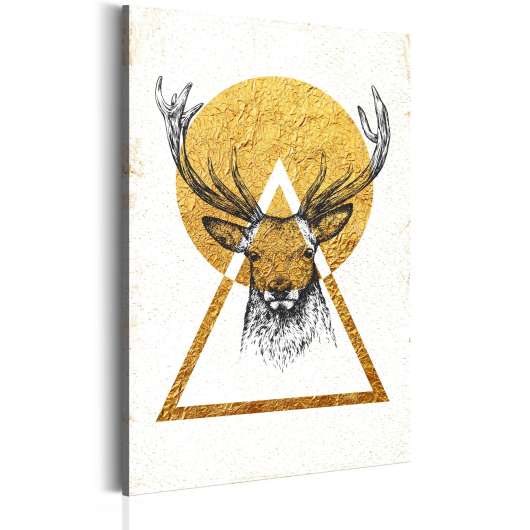 Canvas Tavla - My Home: Golden Deer - 40x60