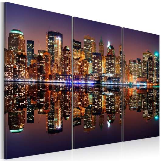 Canvas Tavla - New York water reflection - 120x80