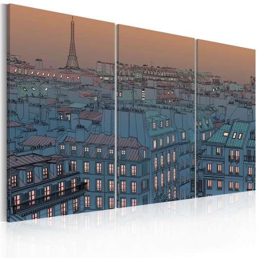 Canvas Tavla - Paris - the city goes to sleep - 90x60