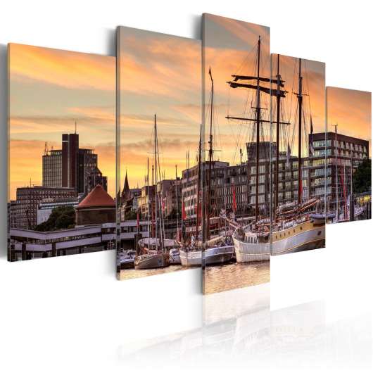Canvas Tavla - Port of Hamburg - 100x50
