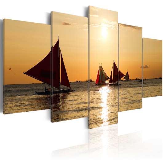 Canvas Tavla - Sailbloats at dusk - 100x50