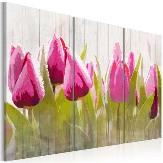 Canvas Tavla - Spring bouquet of tulips - 120x80
