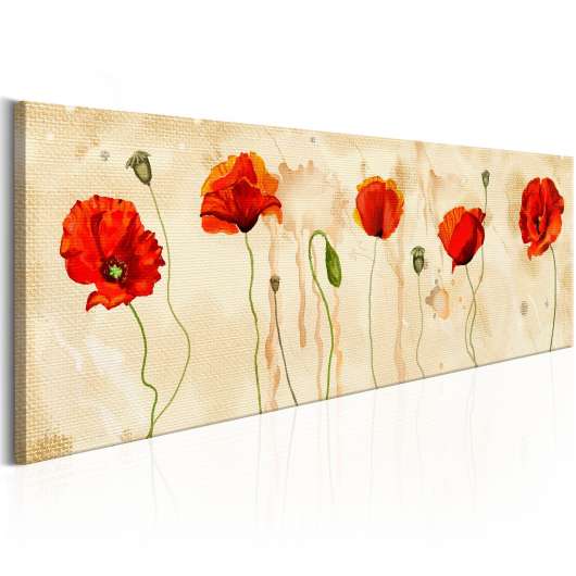 Canvas Tavla - Tears of Poppies - 150x50