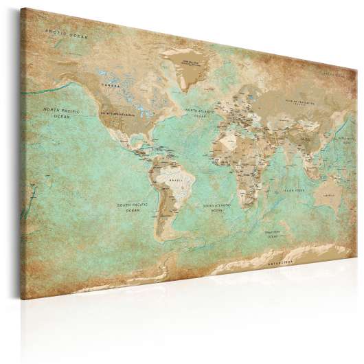 Canvas Tavla - World Map: Celadon Journey - 120x80