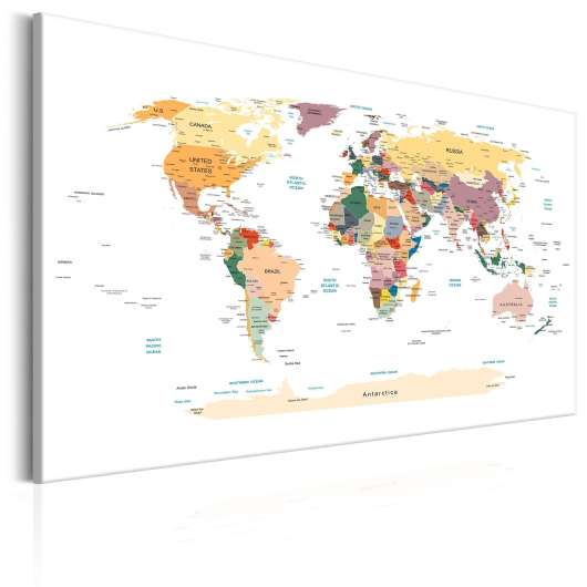 Canvas Tavla - World Map: Travel Around the World - 120x80