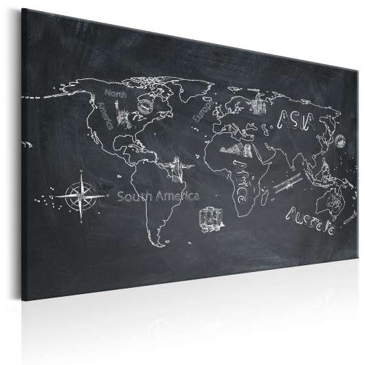 Canvas Tavla - World Map: Travel broadens the Mind - 120x80