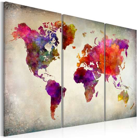 Canvas Tavla - World - Mosaic of Colours - 120x80
