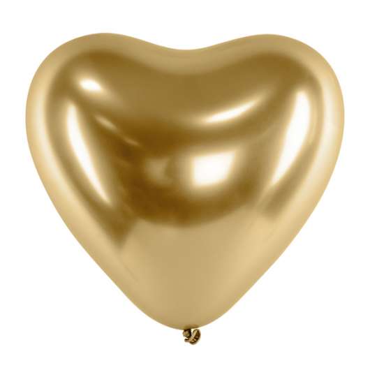 Chromeballonger - 50-pack - Hjärta - Guld