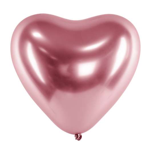 Chromeballonger - 50-pack - Hjärta - Roséguld