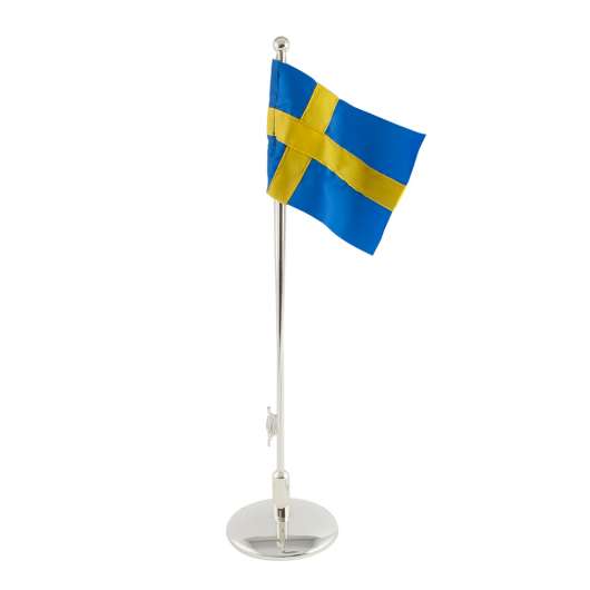 DACAPO SILVER - Flaggstång med Svensk Flagga Nysilver 33 cm