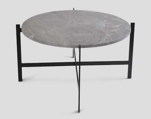 Deck table large - grå marmor/svartlackerad stomme