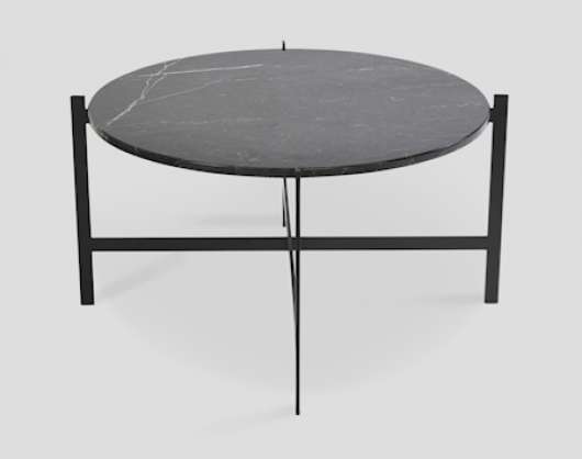 Deck table large - svart marmor/svartlackerad stomme