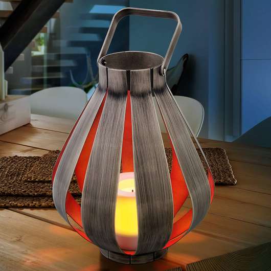Dekorationslampa Svenja av metall i trädesign