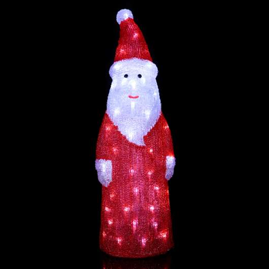 Dekorativ LED-figur Crystal Santa för utomhus