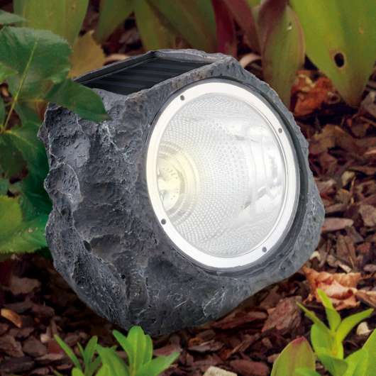 Dekorativ LED-solcellslampa 90494 kamouflerad sten