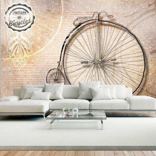 Fototapet - Vintage bicycles - sepia - 250x175