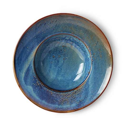 Home Chef Ceramics pasta plate Rustic Blue