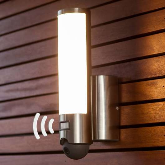 Inbyggd kamera - LED-utomhusvägglampa Elara Cam