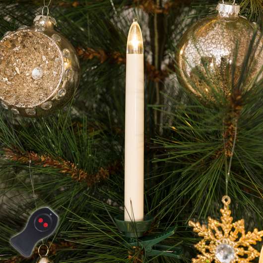 Julgransbelysning LED, trådlös, 16 cm, vit 10 ljus