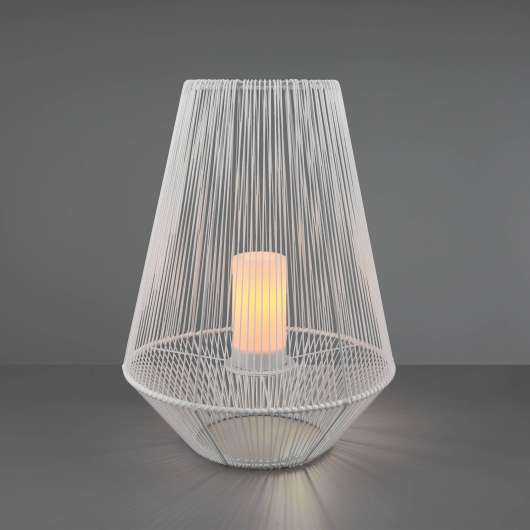 LED-bordslampa med solcell Mineros, vit, 51 cm