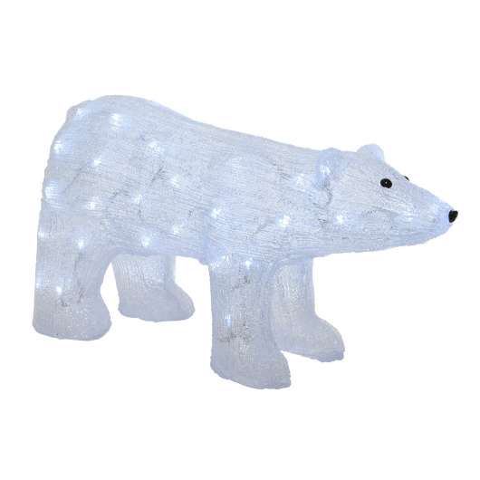 LED-dekorationsfigur isbjörn, utomhus, transparent
