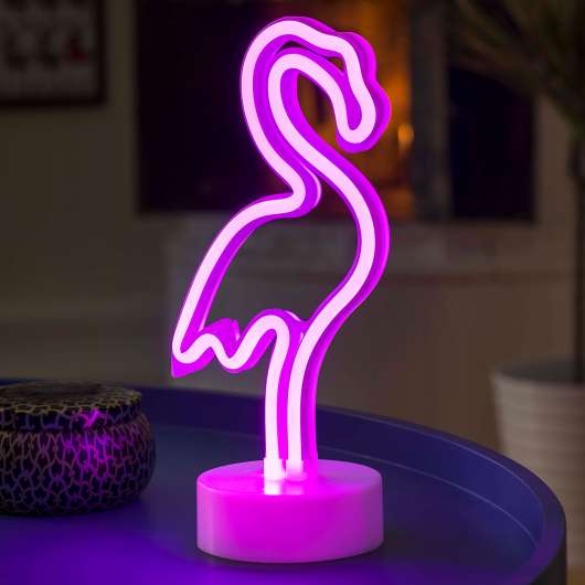 LED-dekorationslampa Flamingo, batteridriven